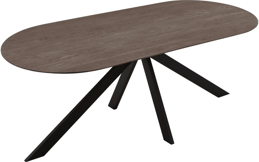 Goossens Excellent Eettafel Uniek, Semi rond 200 x 100 cm