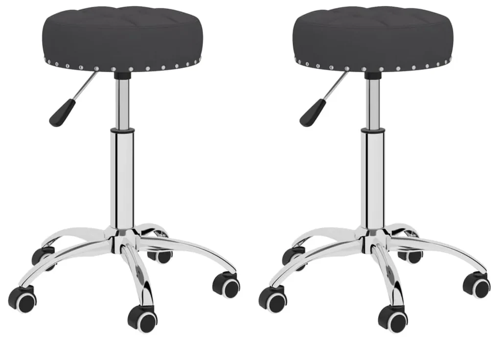 vidaXL Eetkamerstoelen 2 st draaibaar stof zwart