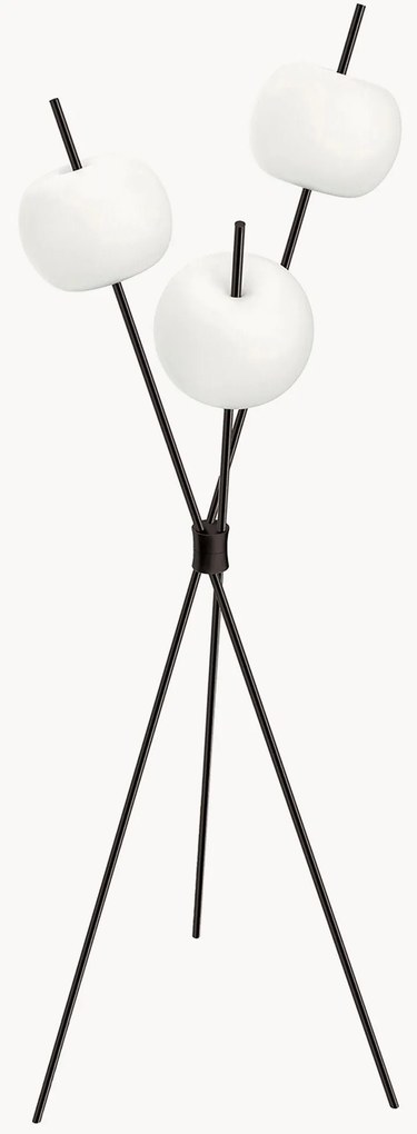 Dimbare tripod vloerlamp Kushi, mondgeblazen