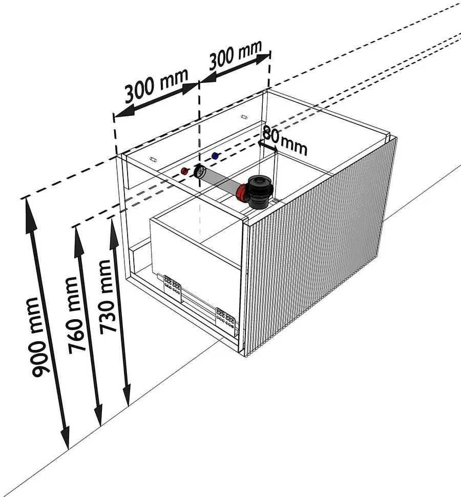 Mondiaz Kurve-dlux 60cm badmeubel ruby met 1 lade en wastafel cloud midden zonder kraangat ostra