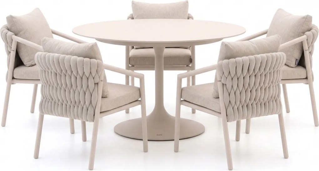 Diningset SUNS | 5 personen | Tuinset sintered stone | 6-delig | Kees Smit Tuinmeubelen