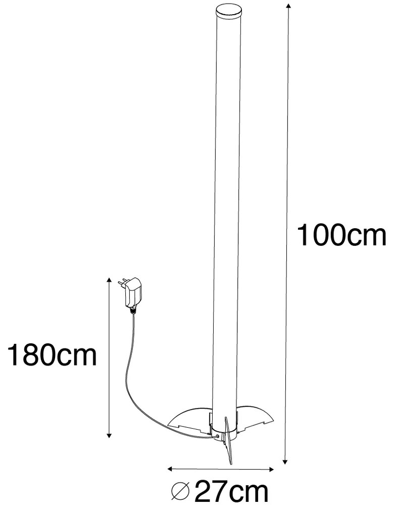 LED Vloerlamp zwart dimbaar in kelvin met afstandsbediening - Bomba Design Binnenverlichting Lamp