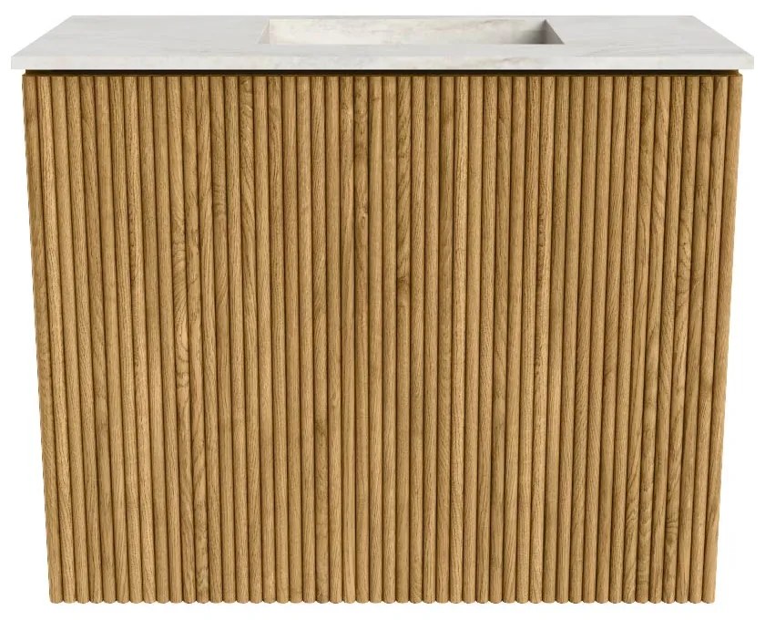 Mondiaz Joya DLux 50cm toiletmeubel oak met wastafel faye rechts 1 kraangat ostra