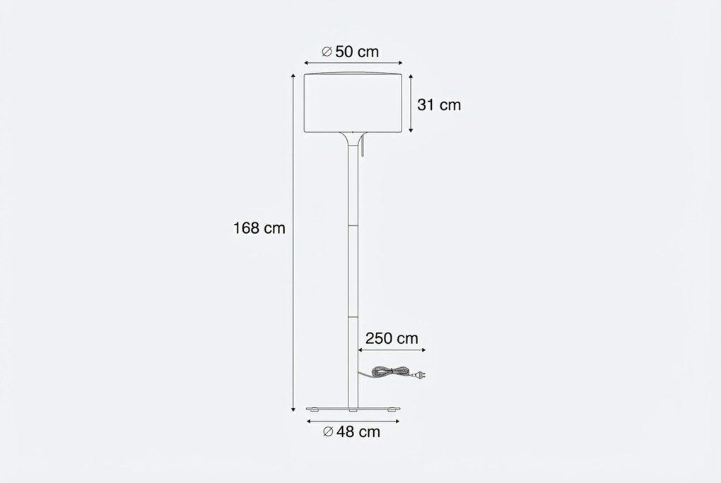 Scandinavische Buiten Vloerlamp Beige Met Witte Kap IP - Mississippi Aluminium/Kunststof Zand/Beige