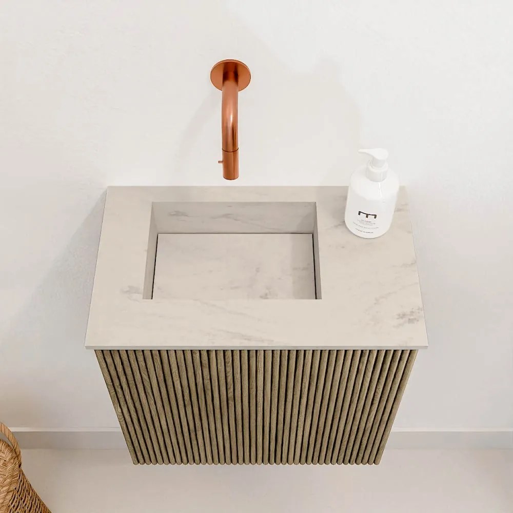 Mondiaz Joya DLux 40cm toiletmeubel dusk met wastafel faye links zonder kraangat opalo
