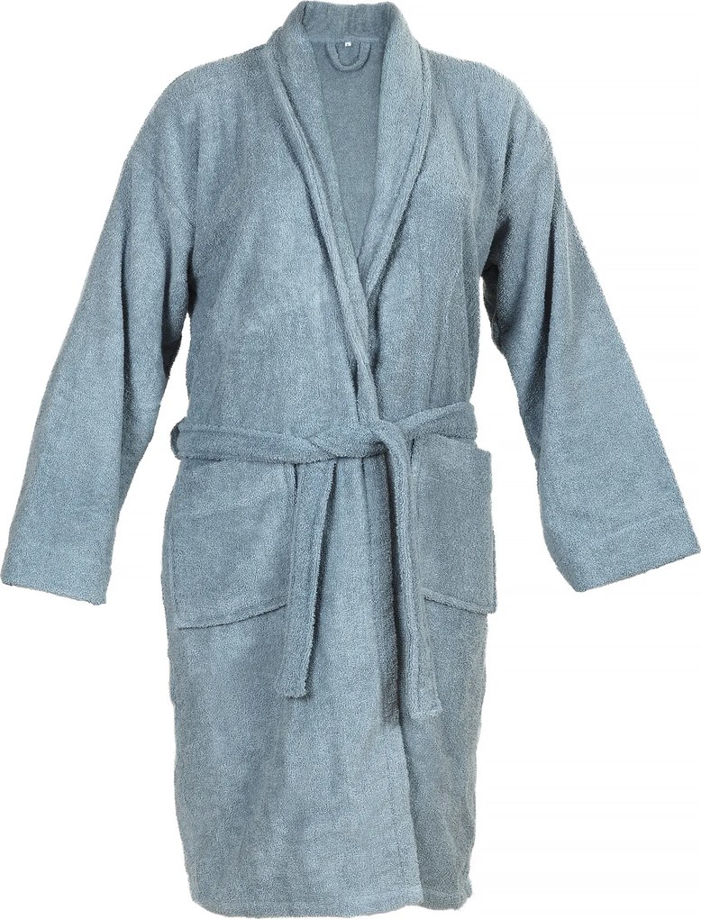 Badjas - 100% Katoen, waarvan 50% Gerecyclede Katoen - GRS Gecertificeerd - Maat XL - Cashmere Blue