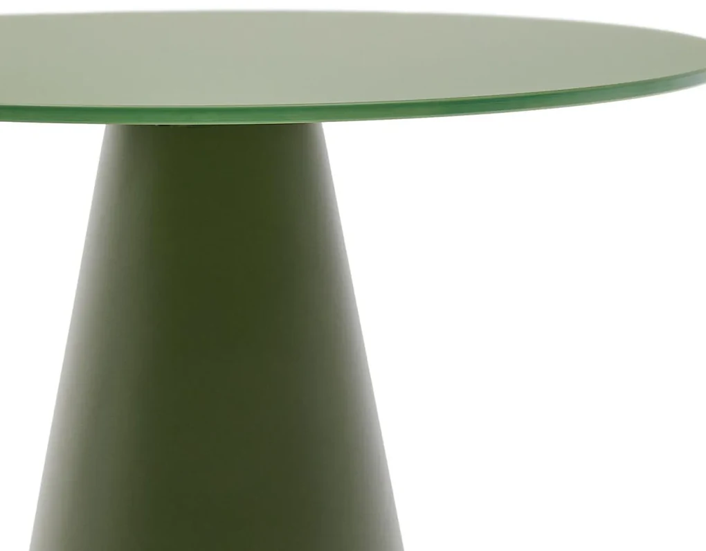 Kave Home Wilshire Ronde Bijzettafel Mat Glas Groen 50 Cm - 50 X 50cm.
