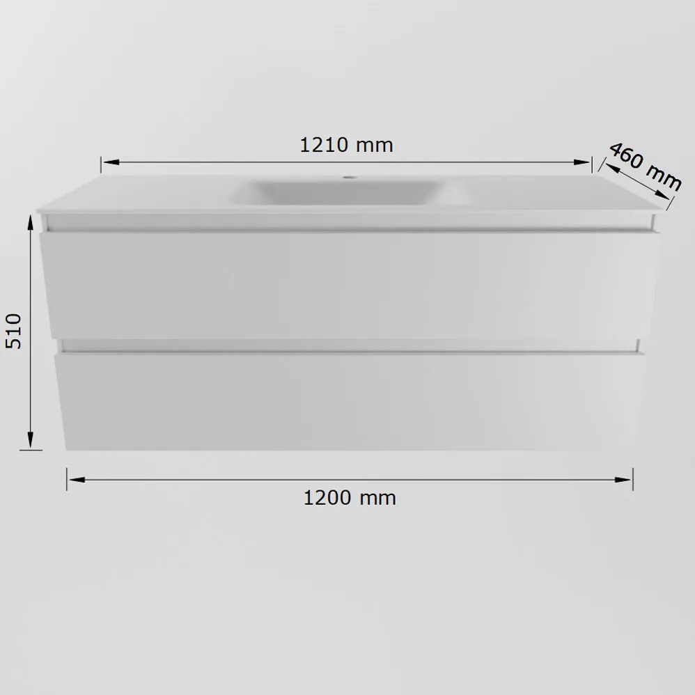 Mondiaz Aivy badmeubel 120cm chai met wastafel solid surface talc midden zonder kraangat en spiegel