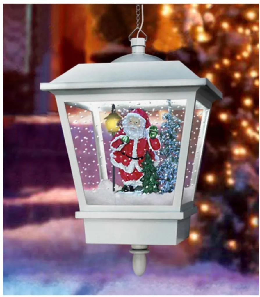 Hanglamp met sneeuweffect wit kerstman