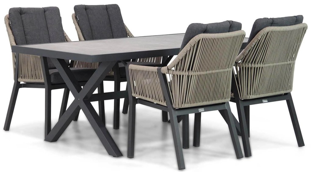 Tuinset 4 personen 185 cm Rope Taupe Lifestyle Garden Furniture Verona/Crossley