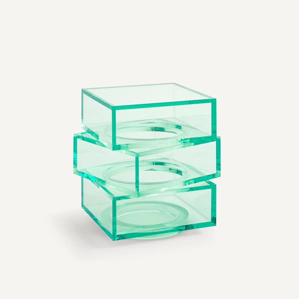 Bijzettafel in acryl kubussen, Akrili.