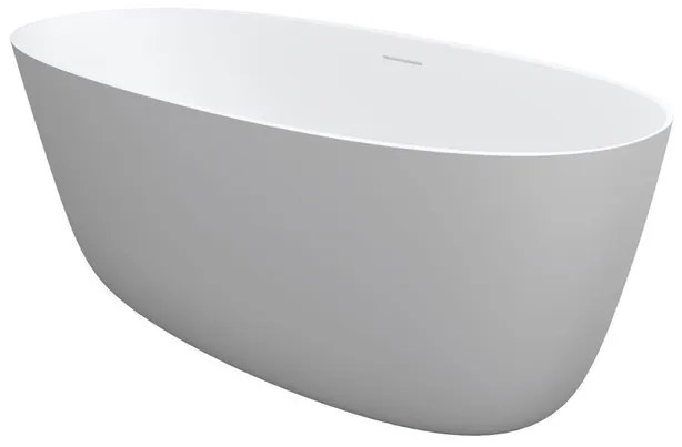 Riho Oval vrijstaand bad - 175x80cm - solid surface - incl. zitje - incl. hoofdkussen - mat wit SW857814/SW49613/SW49609