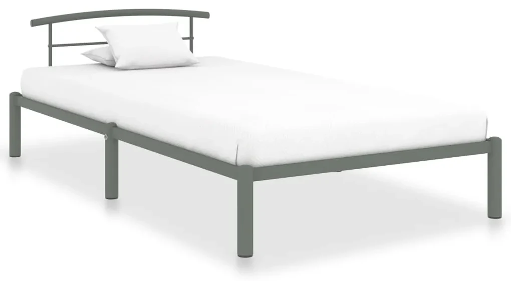 vidaXL Bedframe metaal grijs 90x200 cm