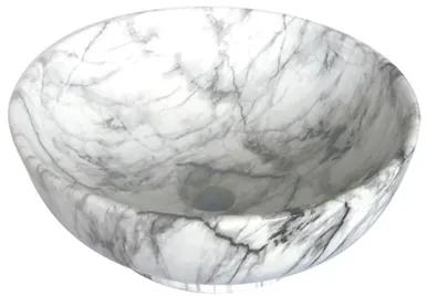 SaniGoods Marble wastafel 41x18cm wit keramiek