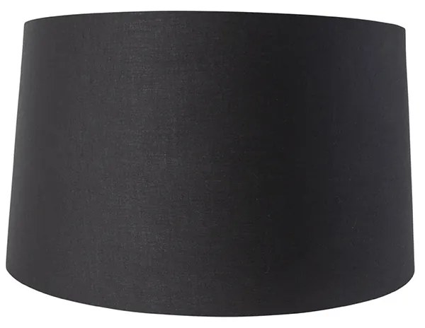 Katoenen lampenkap zwart 45/50/28 met gouden binnenkant