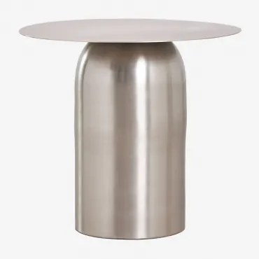 Ronde Bijzettafel Ø40 Cm Alliser Grijs – Staal & Grijs – Staal - Sklum