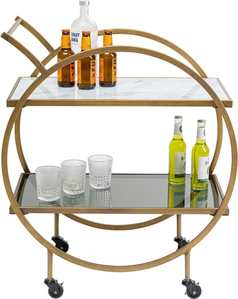 Ronde Design Trolley Messing - 74 X 40cm.