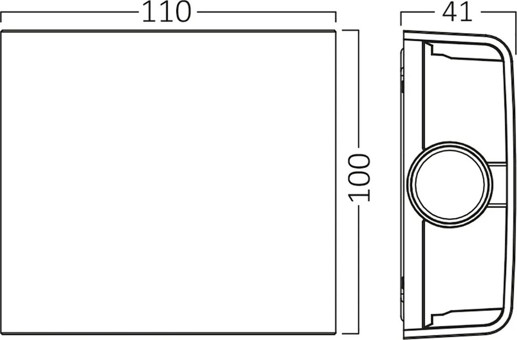 LED Wandlamp Brinton Victo - Antraciet 2W 11x10cm