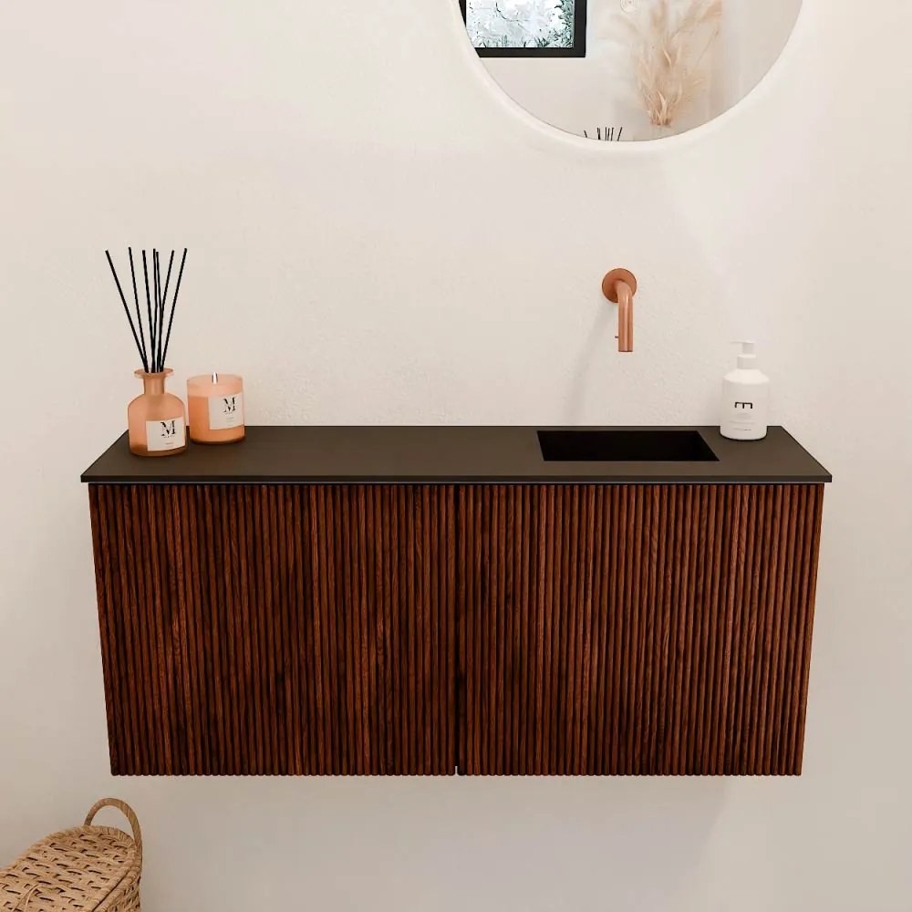 Mondiaz Joya 90cm toiletmeubel ruby met wastafel faye rechts zonder kraangat urban