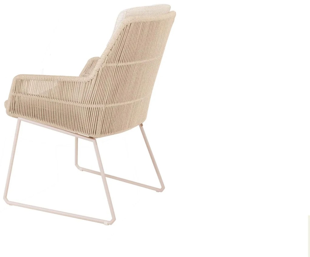 4 Seasons Outdoor Valencia tuinset latte met Quatro tafel met Robusto teak blad 220 cm * Sale * Tuinset beige weerbestendig