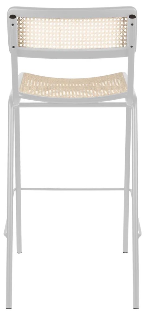 Zuiver Jort Hoge Retro Barkruk Met Rotan Grijs