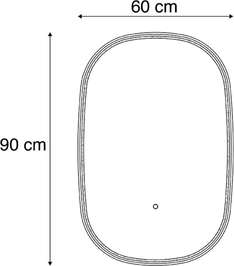 Badkamerspiegel koper incl. LED 3-staps dimbaar met touch ovaal - Miral