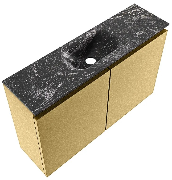 Mondiaz Ture DLux toiletmeubel 80cm oro met wastafel lava midden met kraangat