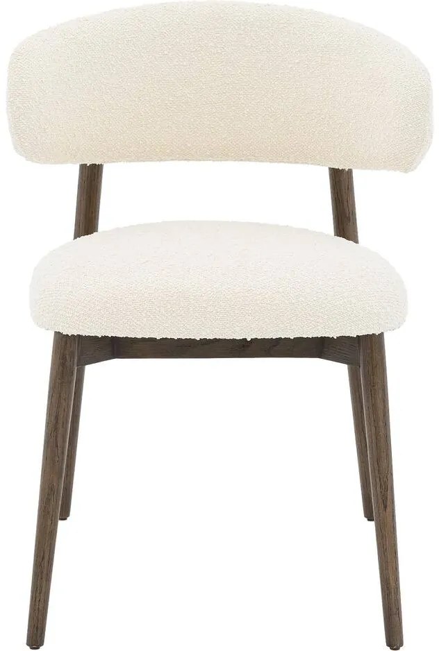 Goossens Stoel Diede met Massief Houten Frame beige stof leuning, stijlvol landelijk