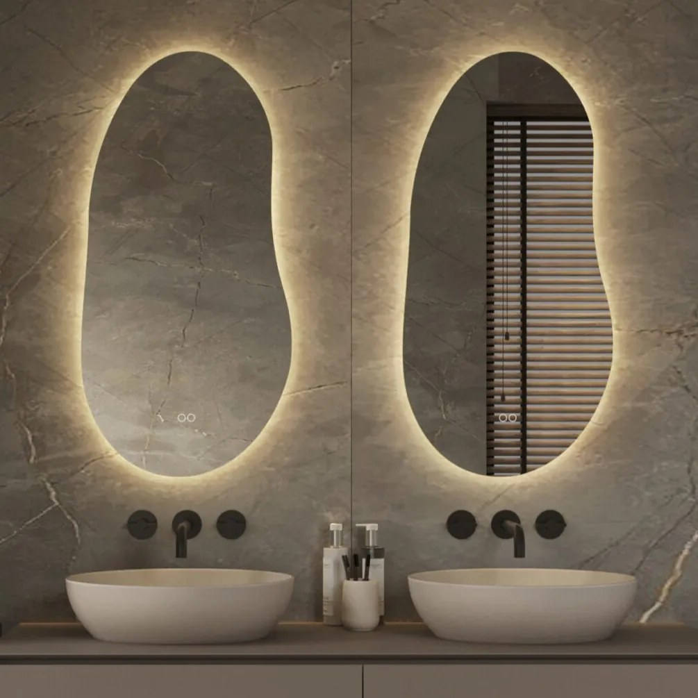 Hipp Design 22001 spiegel organisch 45x90cm met led verlichting