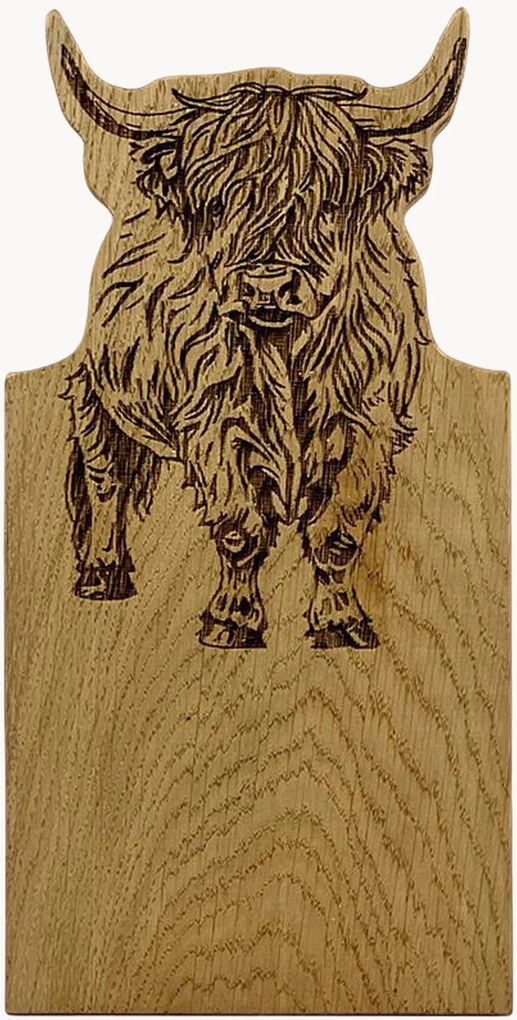 Eikenhouten serveerplank Highland Cow