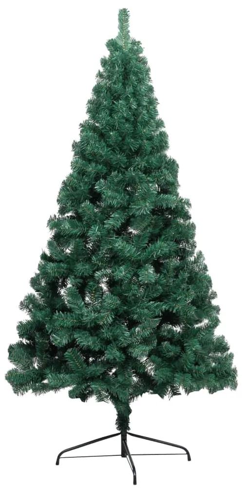 vidaXL Kunstkerstboom met LED's en kerstballen half 180 cm groen