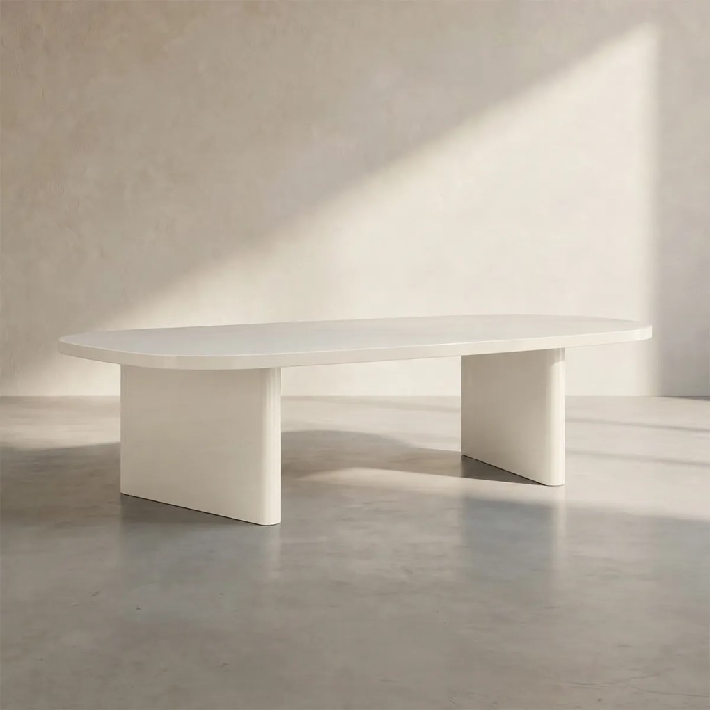 Organische Salontafel Beige - 65 X 130cm.