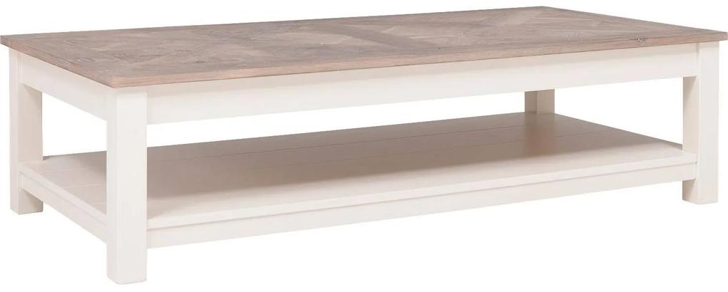 Goossens Salontafel Velante rechthoekig, hout eiken blank, stijlvol landelijk, 150 x 40 x 75 cm