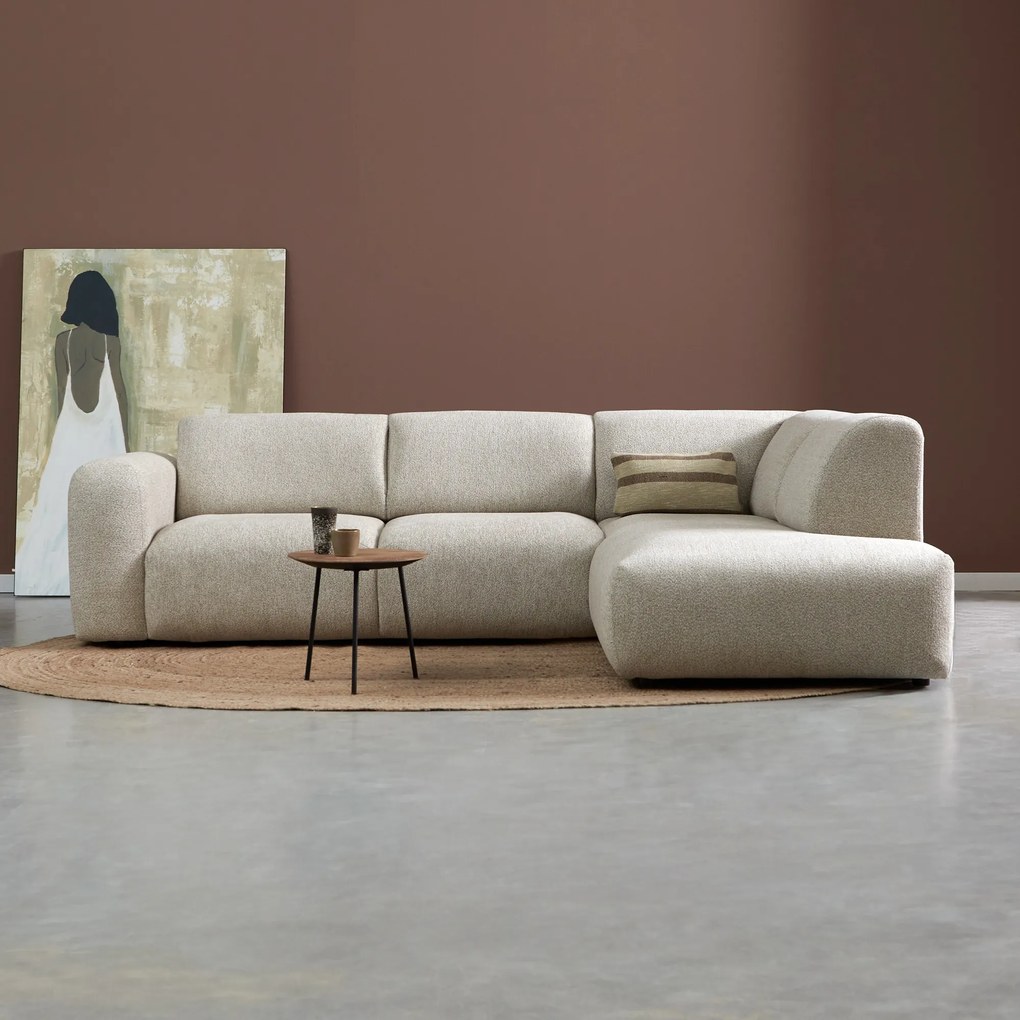PEPP Interiors Soul Beige Hoekbank Met Ottoman Rechts