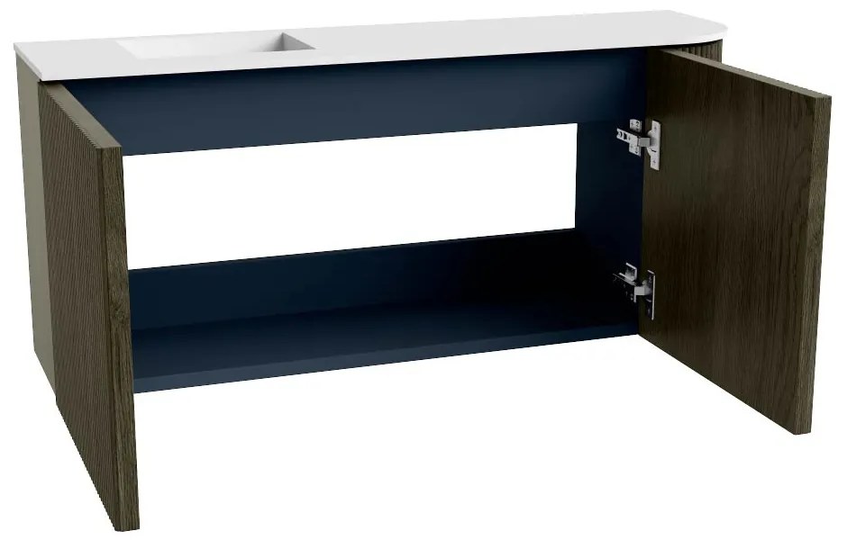 Mondiaz Joya 90cm toiletmeubel ronding rechts shadow met wastafel faye links 1 kraangat talc