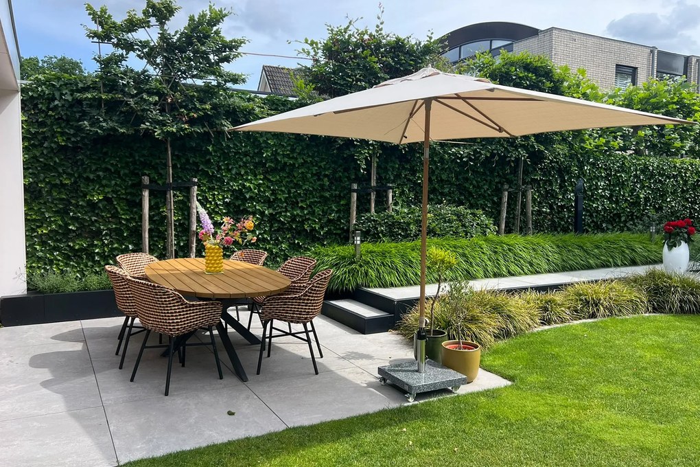 4-Seasons Outdoor Azzurro stokparasol 200x300 cm - Woodlook/Sand