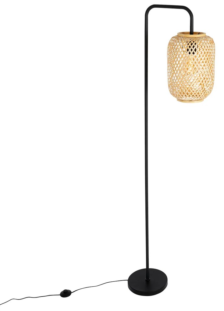 Smart vloerlamp bamboe incl. Wifi ST64 - Yvonne