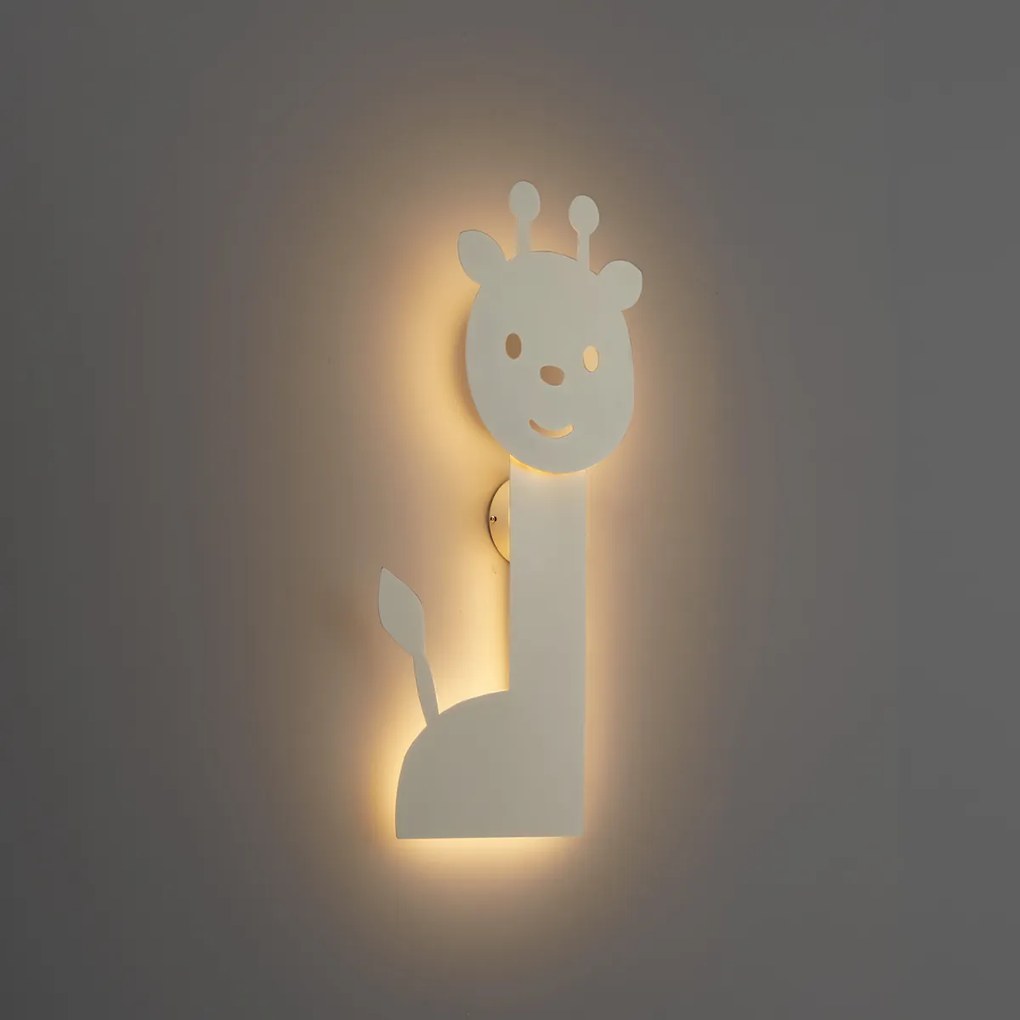 Kinder wandlamp beige incl. LED 3-staps dimbaar - Gigi the Giraffe