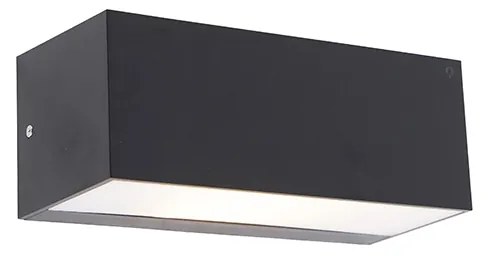 Moderne wandlamp zwart met lichteffect IP54 - Houks
