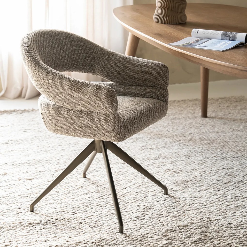 Eetstoel Brons Frame Taupe