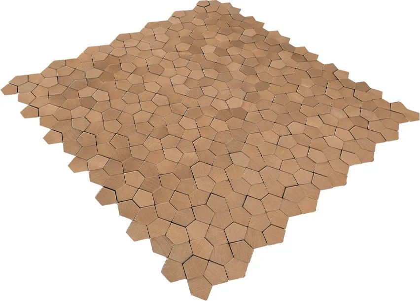Zelfklevende Mozaïektegels Metaal | Pentagon 3D Zalm | 28,2×28,2 cm | Keuken, Bad & WC