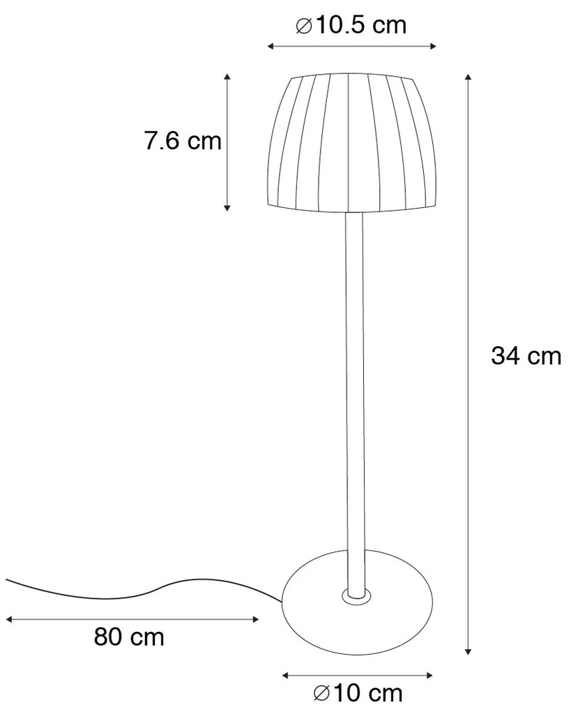 LED Tafellamp zwart 3-staps dimbaar in kelvin oplaadbaar - Dolce Modern rond Binnenverlichting Lamp