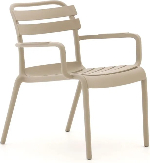 Lounge tuinstoel | Forza  Vico | Kunststof | Taupe | Stapelbaar | Kees Smit Tuinmeubelen