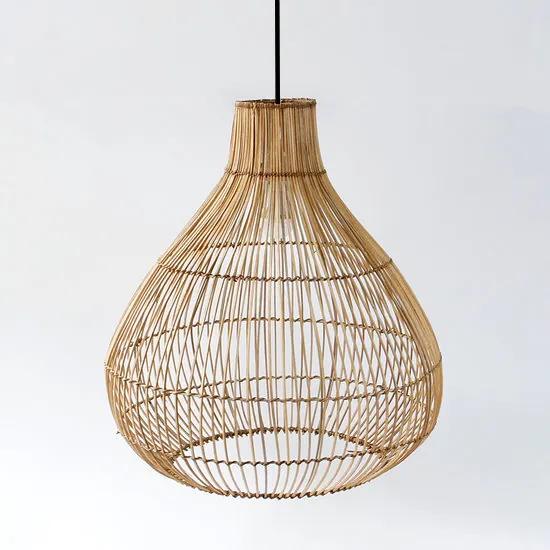 Rotan / Rieten Hanglamp, Handgemaakt, Naturel, â50 cm