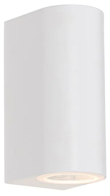 Moderne buiten wandlamp wit kunststof ovaal 2-lichts - Baleno