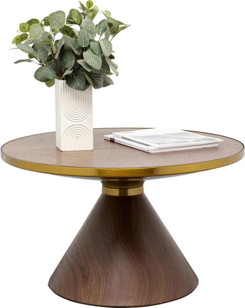Ronde Salontafel Walnoot - 70 X 70cm.