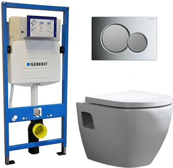 Geberit UP 320 Toiletset - Inbouw WC Hangtoilet Wandcloset - Daley Sigma-01 Chroom Mat Chroom