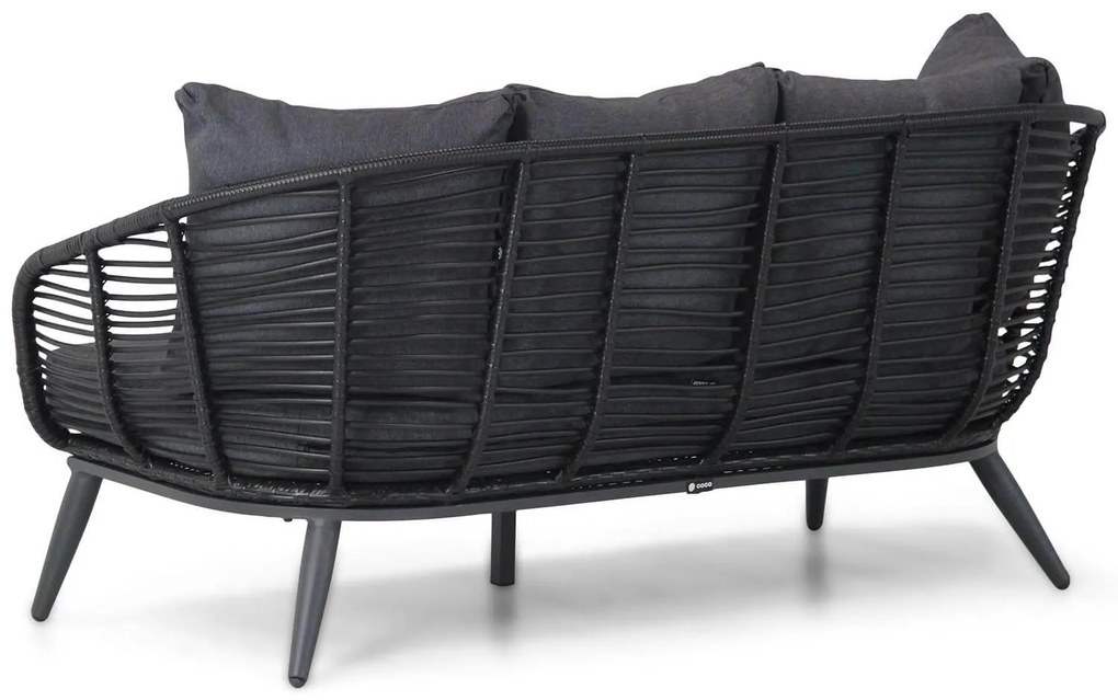 Stoel en Bank Loungeset 4 personen Aluminium/wicker Zwart  Coco Coco Leonardo