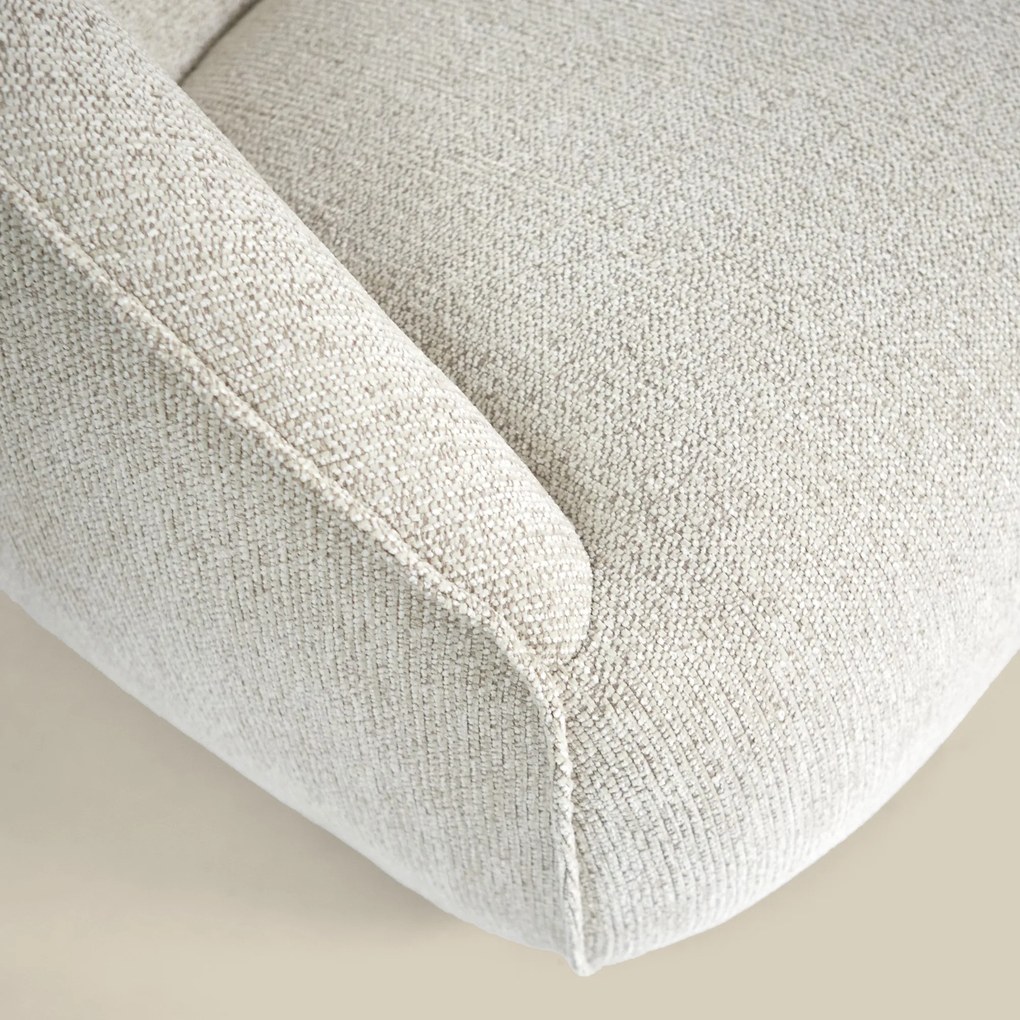 Creme Fauteuil Met Ronde Rugleuning