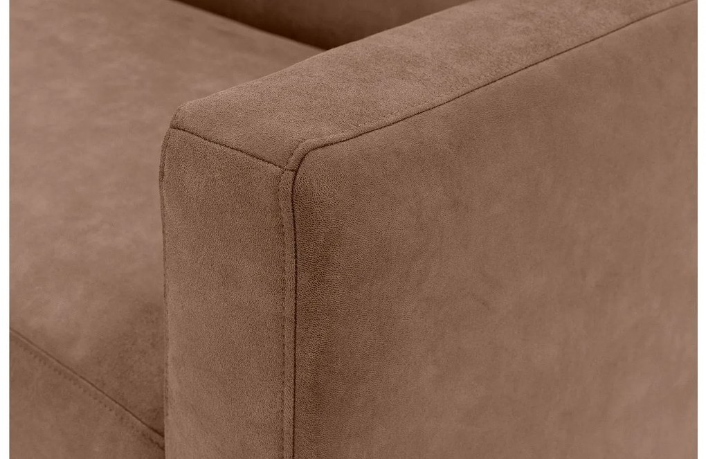 Goossens  Key West bruin, micro leer, 2-zits, modern design met ligelement links